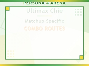 Chie's Matchup Combo Strategies in P4au